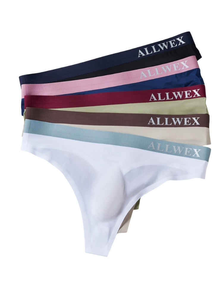 4 Pack Men's Seamless Ice Silk Cooling Touch Low-Rise Thongs | dmunderwear detail image 12