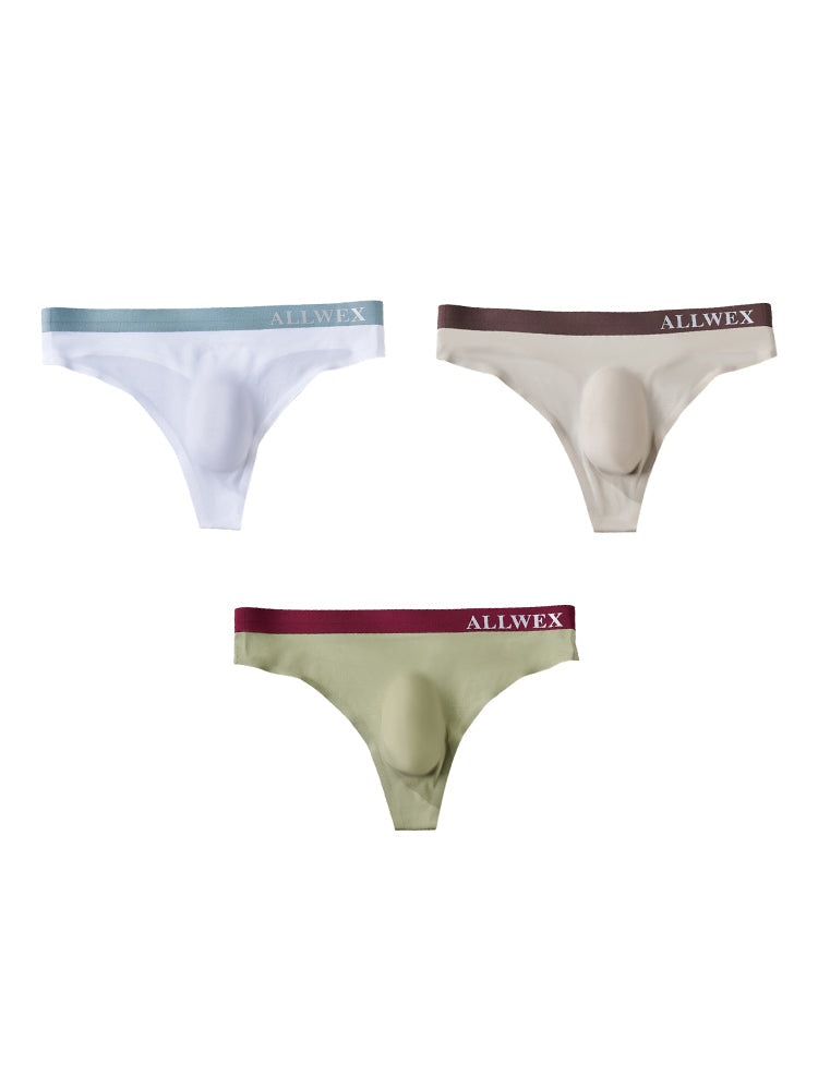 4 Pack Men's Seamless Ice Silk Cooling Touch Low-Rise Thongs | dmunderwear detail image 14