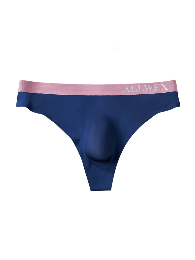 4 Pack Men's Seamless Ice Silk Cooling Touch Low-Rise Thongs | dmunderwear detail image 18