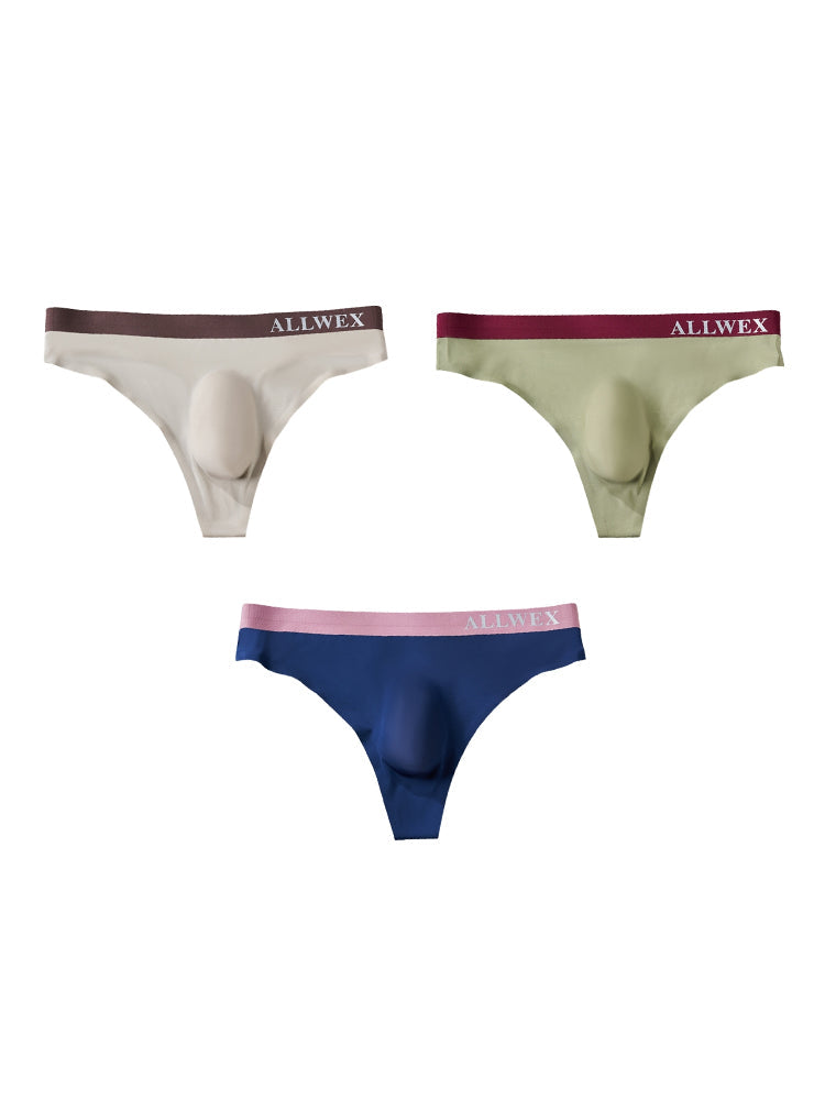 4 Pack Men's Seamless Ice Silk Cooling Touch Low-Rise Thongs | dmunderwear detail image 20