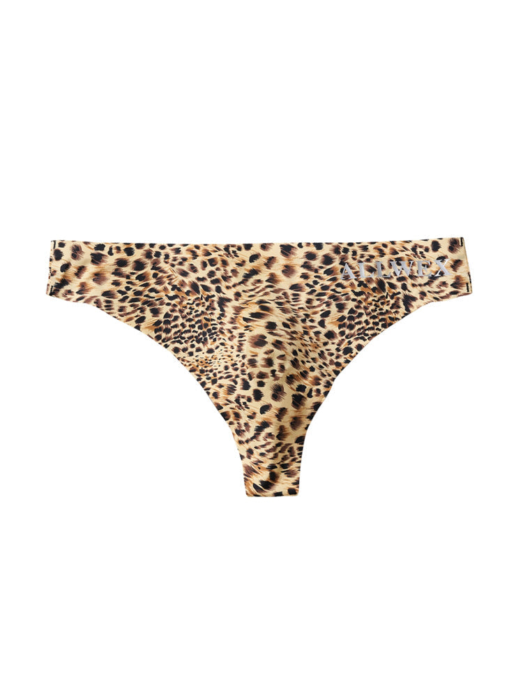 4 Pack Men's Seamless Leopard Print Low-Rise & Quick-Dry Thongs | dmunderwear detail image 15