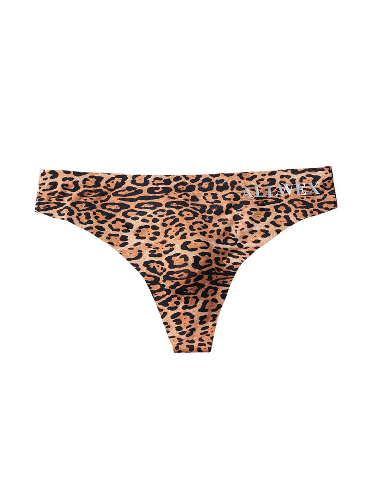 4 Pack Men's Seamless Leopard Print Low-Rise & Quick-Dry Thongs | dmunderwear detail image 16