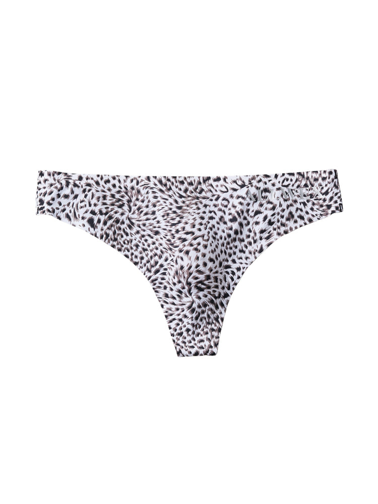 4 Pack Men's Seamless Leopard Print Low-Rise & Quick-Dry Thongs | dmunderwear detail image 17