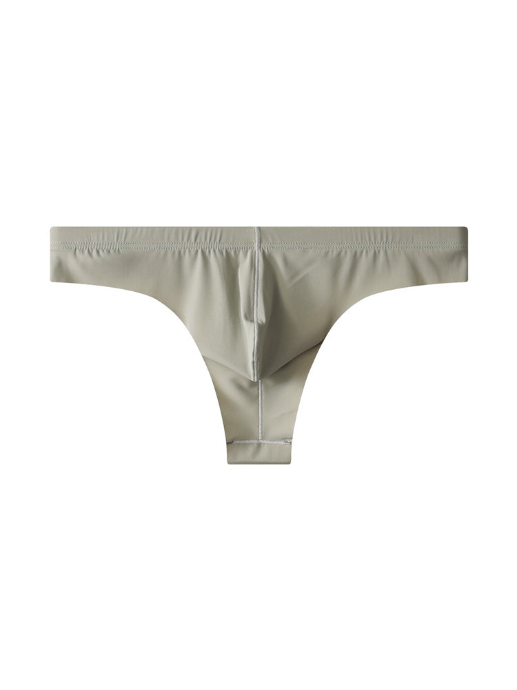 4-Pack Men's Seamless Solid Color Stretch Fit Ice Silk Thong | dmunderwear