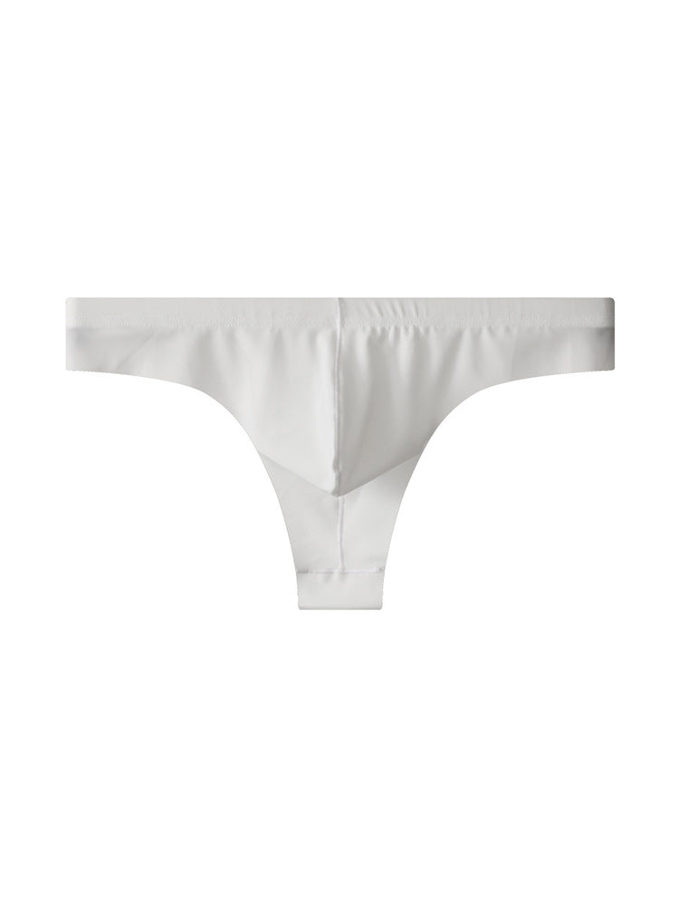 4-Pack Men's Seamless Solid Color Stretch Fit Ice Silk Thong | dmunderwear detail image 7
