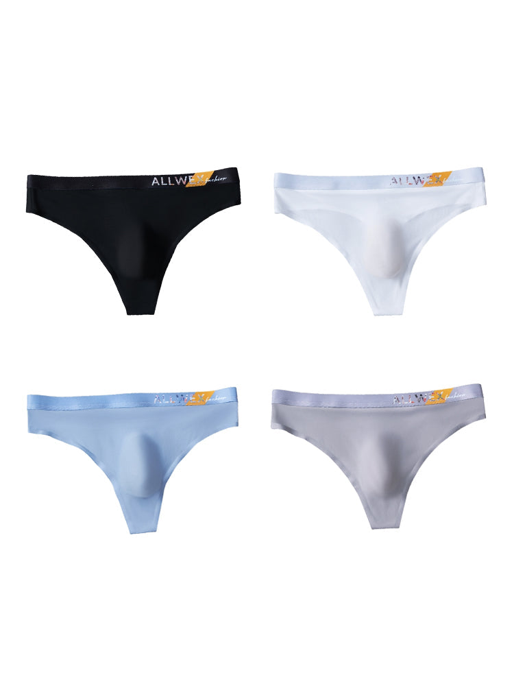 4 Pack Men's Second-Skin Feel 3D Pouch Cooling Touch Thongs | dmunderwear detail image 14