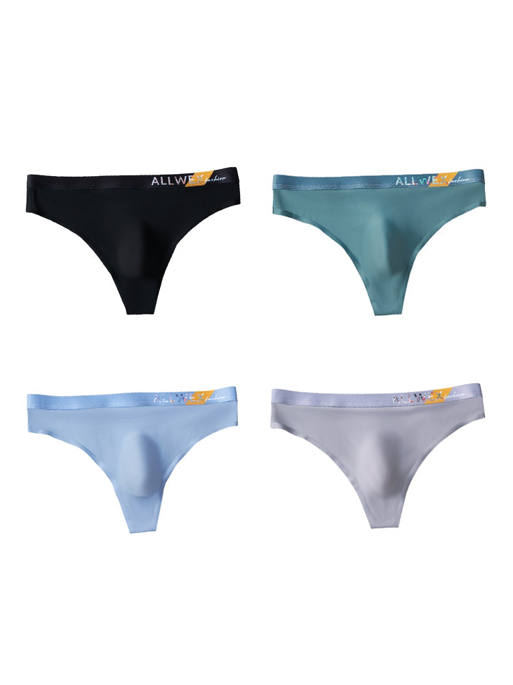 4 Pack Men's Second-Skin Feel 3D Pouch Cooling Touch Thongs | dmunderwear detail image 20