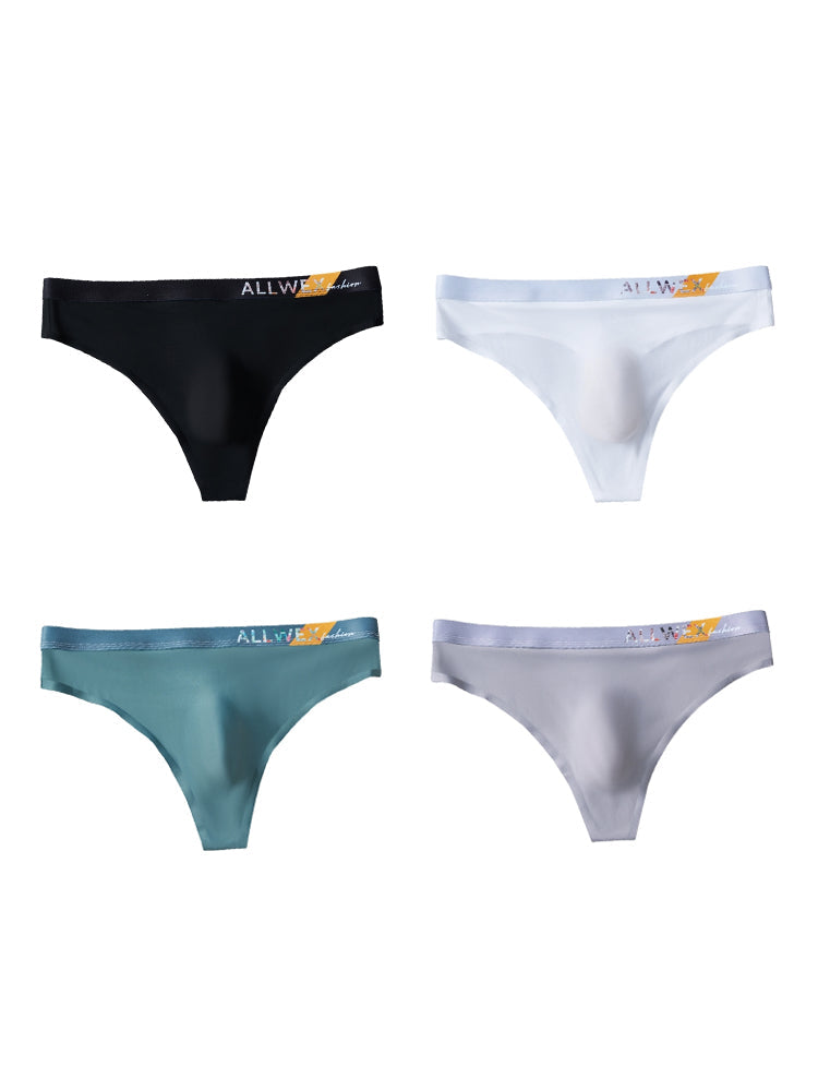 4 Pack Men's Second-Skin Feel 3D Pouch Cooling Touch Thongs | dmunderwear detail image 8