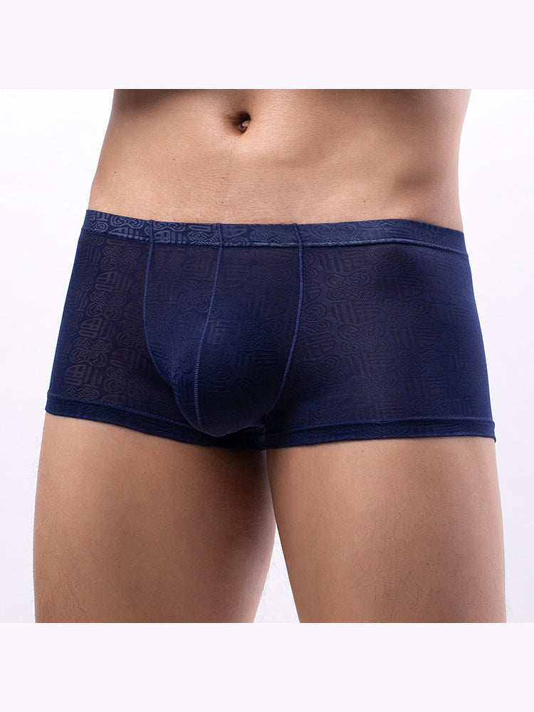 4 Pack Men's Sexy Breathable Jacquard Trunks | dmunderwear detail image 11