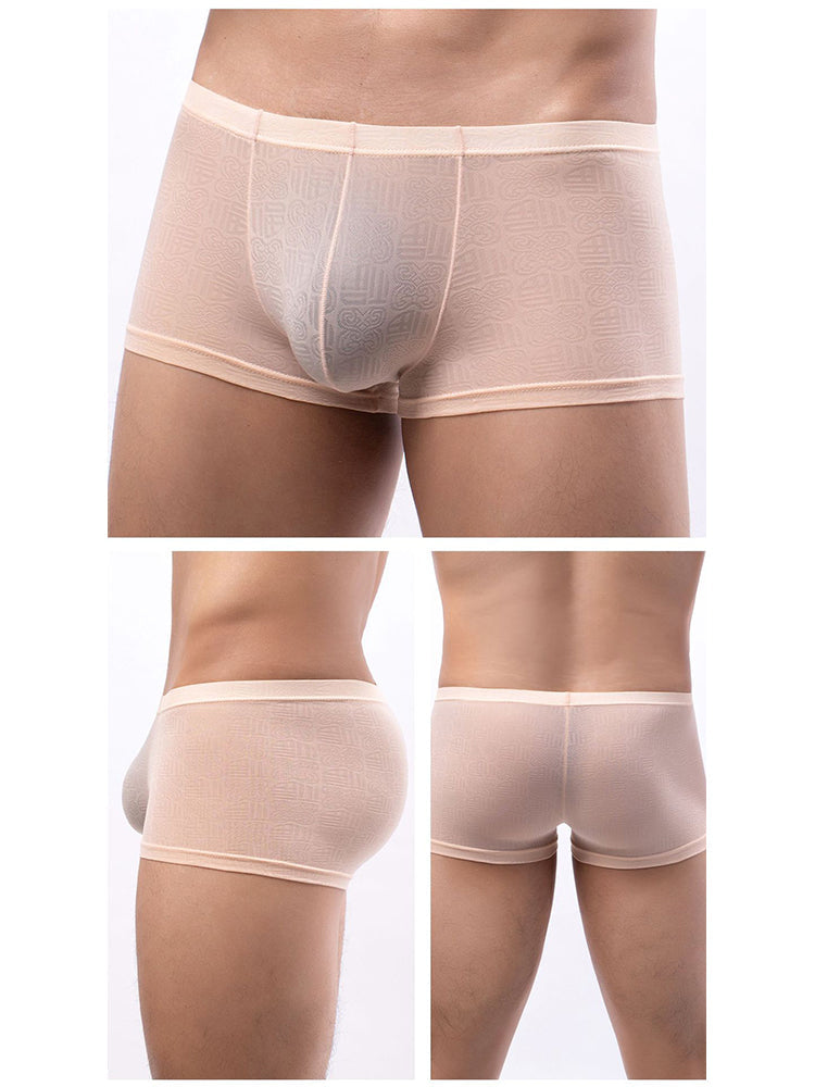 4 Pack Men's Sexy Breathable Jacquard Trunks | dmunderwear detail image 16