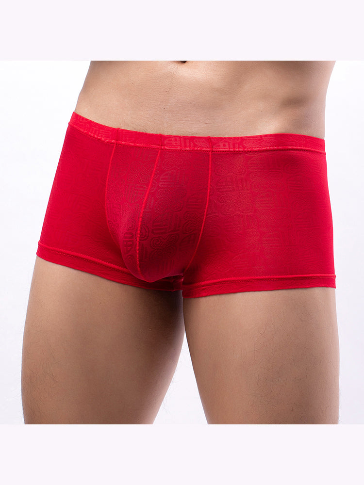 4 Pack Men's Sexy Breathable Jacquard Trunks | dmunderwear detail image 18