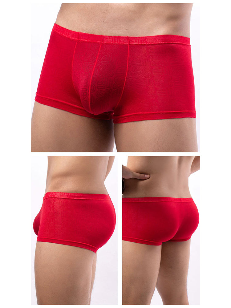 4 Pack Men's Sexy Breathable Jacquard Trunks | dmunderwear detail image 19
