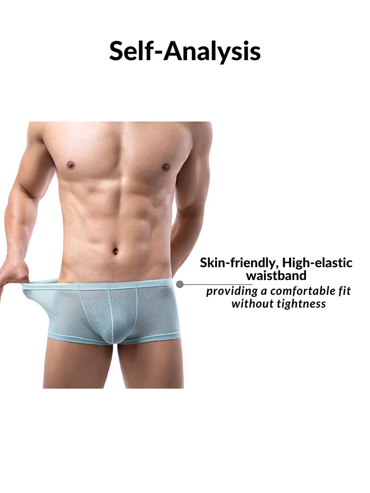 4 Pack Men's Sexy Breathable Jacquard Trunks | dmunderwear detail image 20