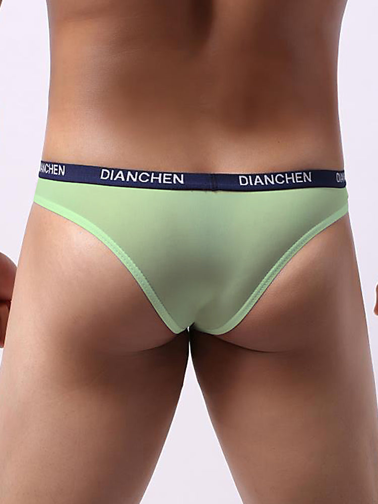 4 Pack Men's Sexy Comfortable Ice Silk Breathable Thong | dmunderwear detail image 13