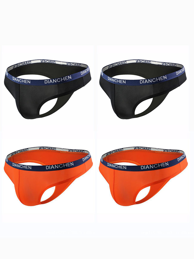 4 Pack Men's Sexy Comfortable Ice Silk Breathable Thong | dmunderwear detail image 17