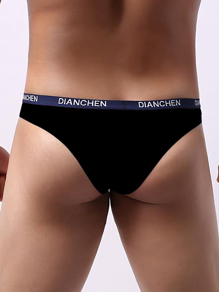 4 Pack Men's Sexy Comfortable Ice Silk Breathable Thong | dmunderwear detail image 5