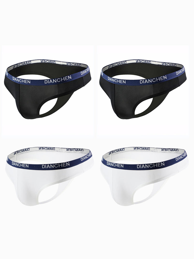 4 Pack Men's Sexy Comfortable Ice Silk Breathable Thong | dmunderwear detail image 7
