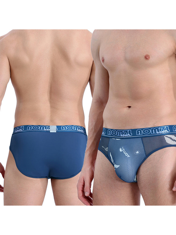 4-pack Men's Sexy Leopard Print Ice Silk Mesh Briefs | dmunderwear detail image 13