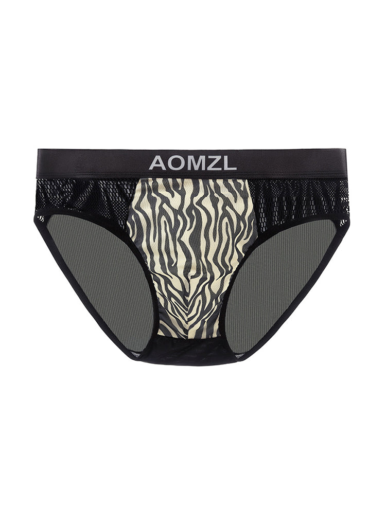 4-pack Men's Sexy Leopard Print Ice Silk Mesh Briefs | dmunderwear detail image 18