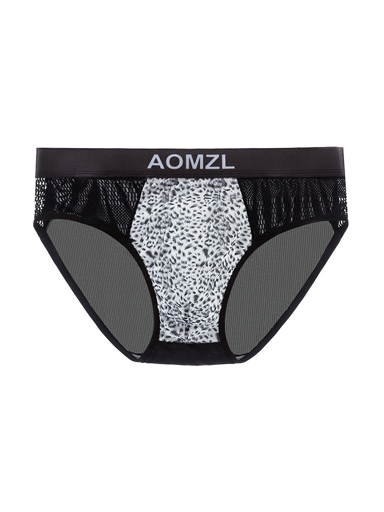 4-pack Men's Sexy Leopard Print Ice Silk Mesh Briefs | dmunderwear detail image 20