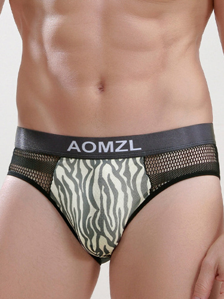4-pack Men's Sexy Leopard Print Ice Silk Mesh Briefs | dmunderwear detail image 6
