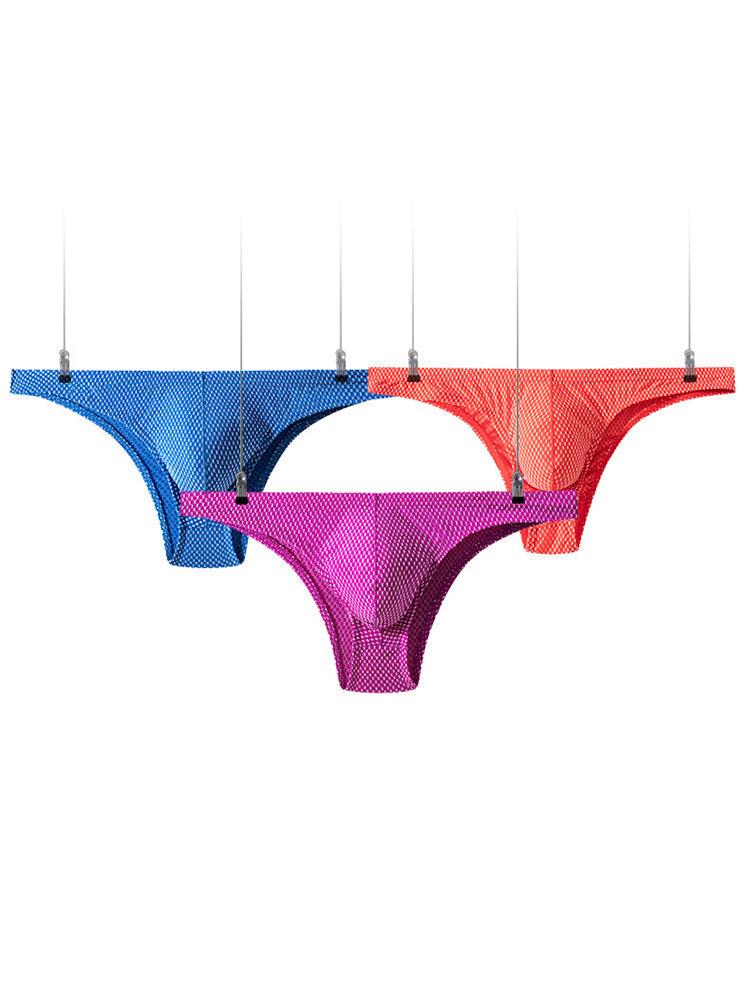 4 Pack Men's Sexy Low-Rise Durable Stretch Skin-Friendly Thongs | dmunderwear detail image 16