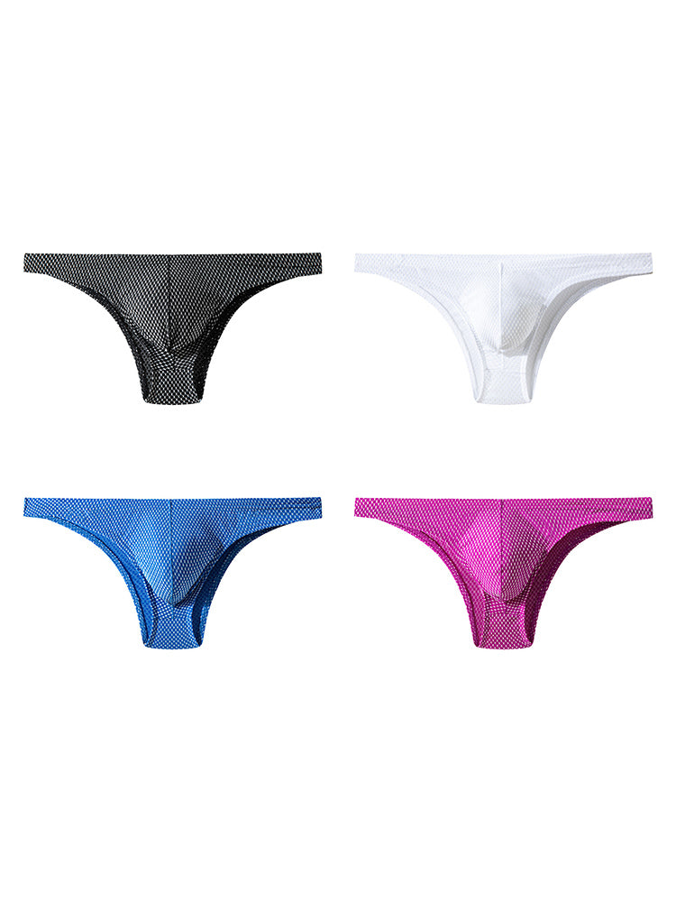 4 Pack Men's Sexy Low-Rise Durable Stretch Skin-Friendly Thongs | dmunderwear detail image 18