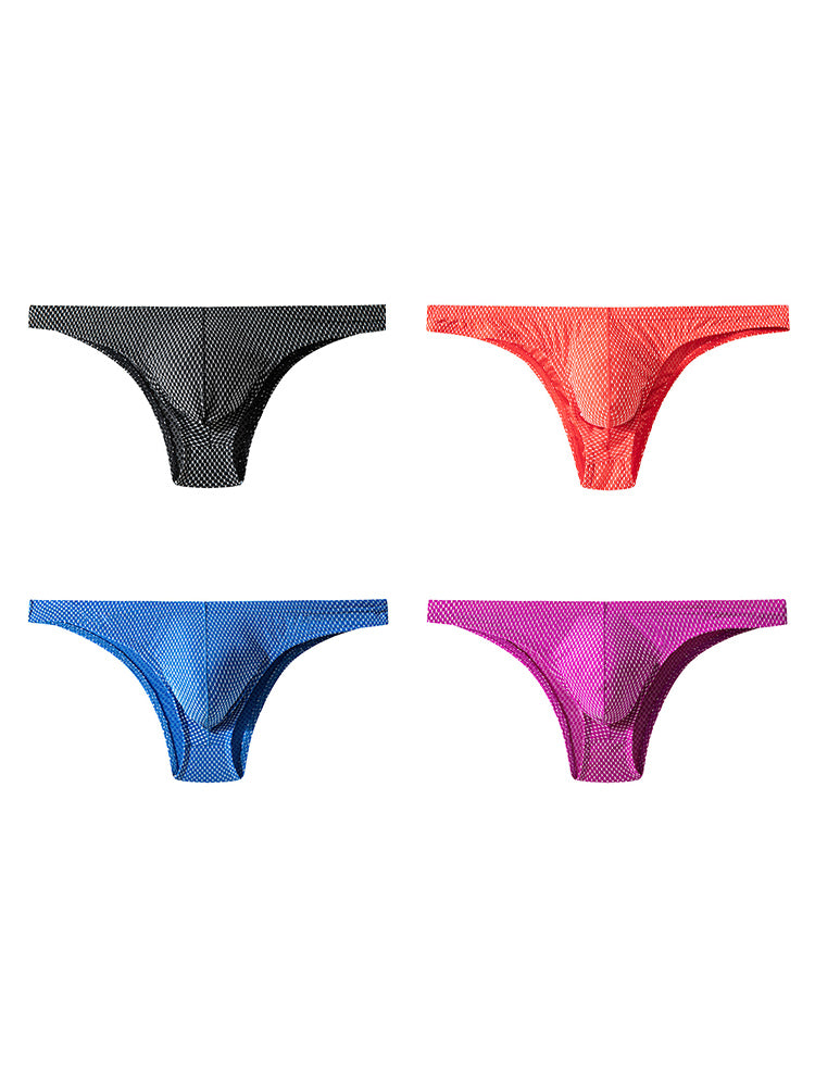4 Pack Men's Sexy Low-Rise Durable Stretch Skin-Friendly Thongs | dmunderwear detail image 19