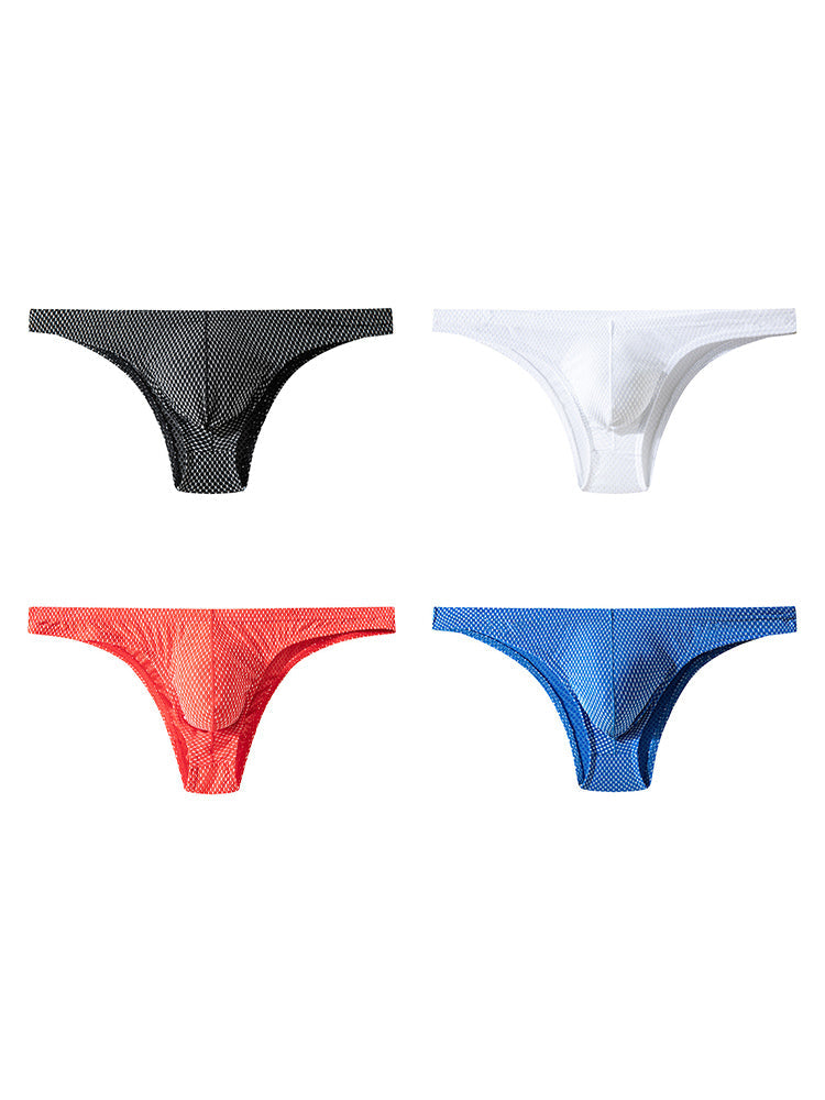 4 Pack Men's Sexy Low-Rise Durable Stretch Skin-Friendly Thongs | dmunderwear detail image 2