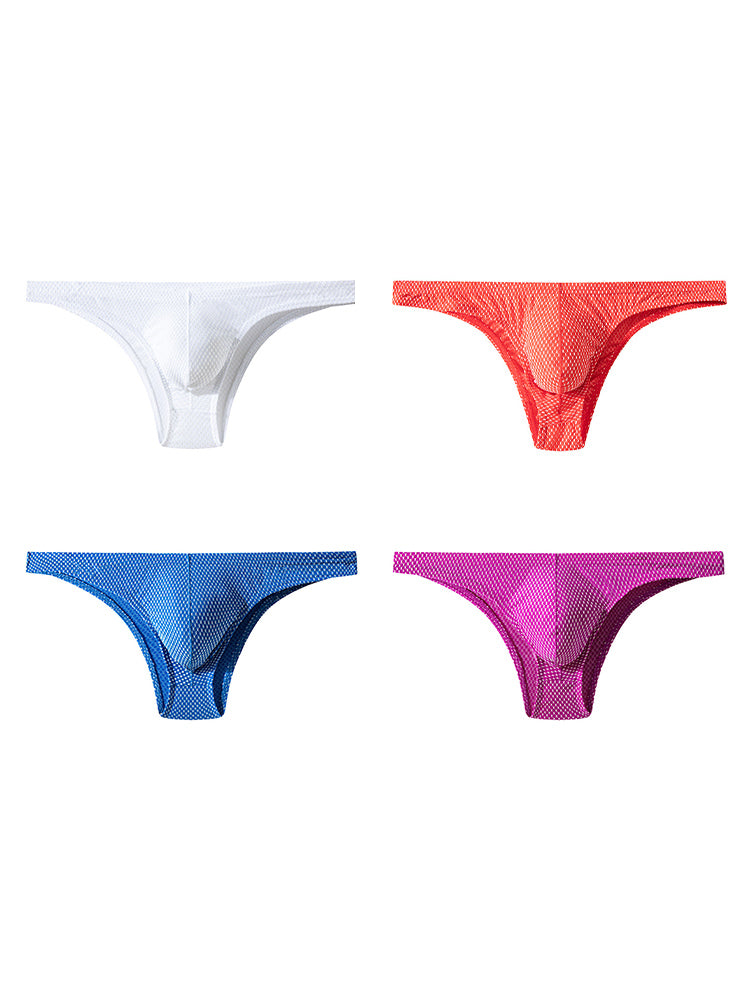 4 Pack Men's Sexy Low-Rise Durable Stretch Skin-Friendly Thongs | dmunderwear detail image 20