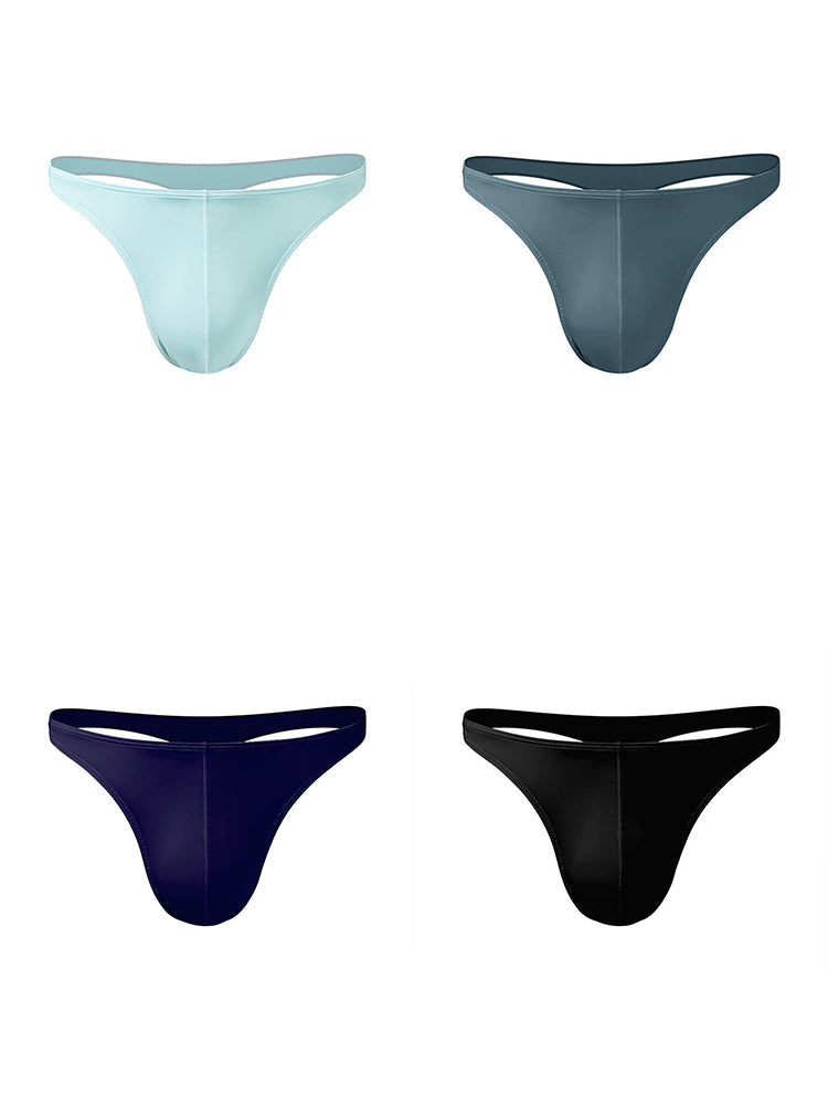 4 Pack Men's Sexy Pouch T-Back Thongs | dmunderwear detail image 2