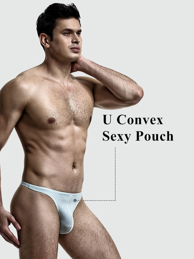 4 Pack Men's Sexy Pouch T-Back Thongs | dmunderwear detail image 3