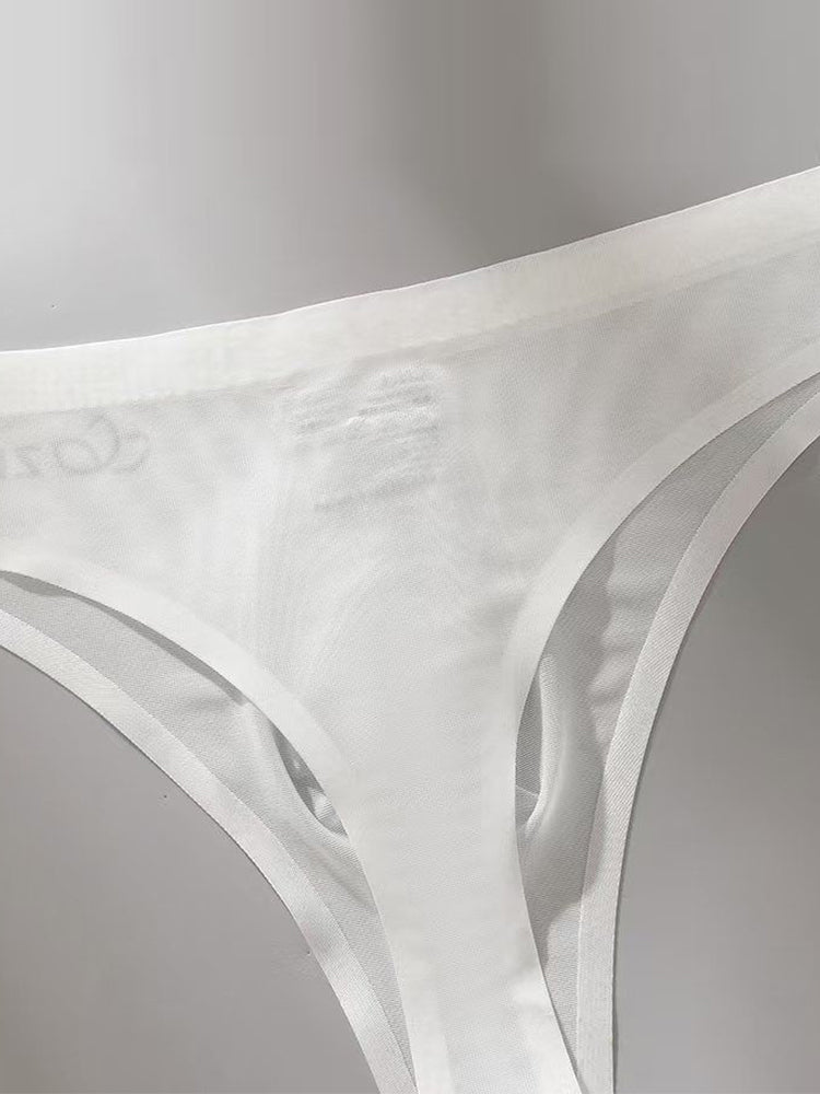 4-pack Men's Sexy Solid Color Letter Seamless Thong | dmunderwear detail image 8