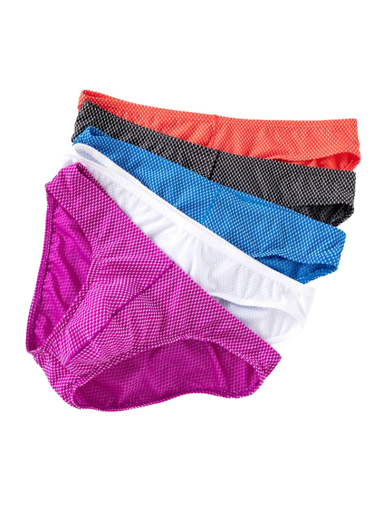 4 Pack Men's Sexy Solid Color Low-Rise Stretch Fit Breathable Briefs | dmunderwear detail image 12