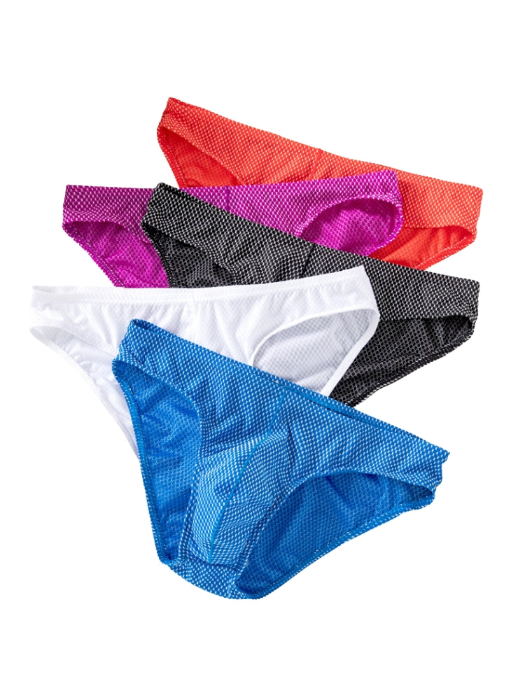 4 Pack Men's Sexy Solid Color Low-Rise Stretch Fit Breathable Briefs | dmunderwear detail image 13