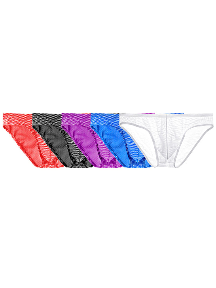 4 Pack Men's Sexy Solid Color Low-Rise Stretch Fit Breathable Briefs | dmunderwear detail image 15