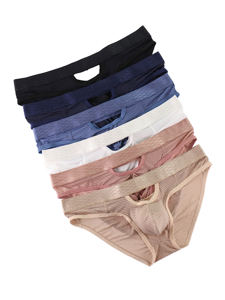 4 Pack Men's Sexy Striped Design Day-Long Comfort Soft-Touch Waistband Bikini | dmunderwear detail image 8