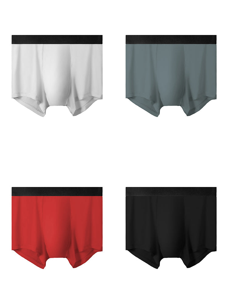 4 Pack Men's Silky Thin Seamless Trunks | dmunderwear detail image 14