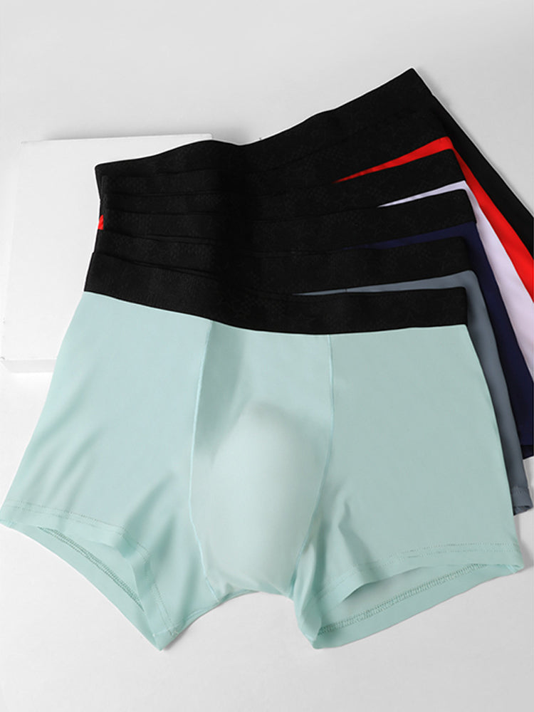 4 Pack Men's Silky Thin Seamless Trunks | dmunderwear detail image 16