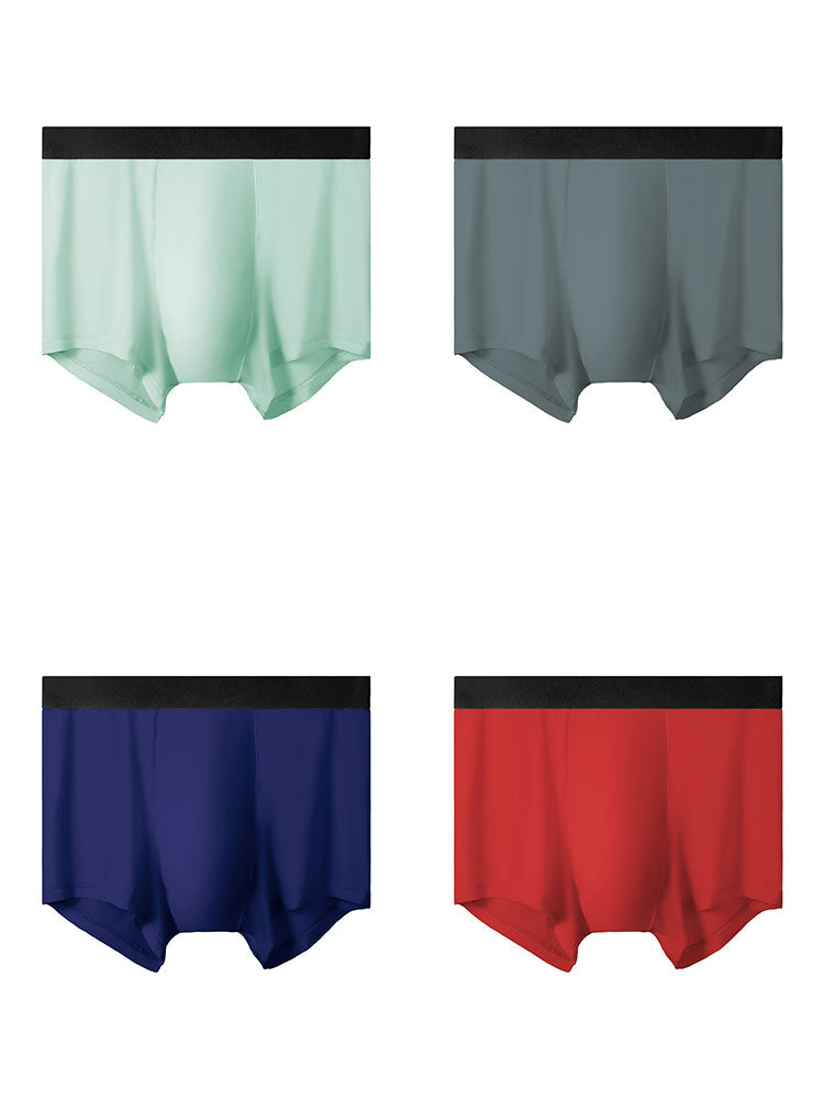 4 Pack Men's Silky Thin Seamless Trunks | dmunderwear detail image 20