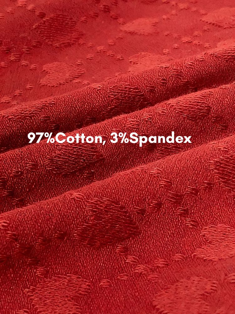 4 Pack Men's Soft Jacquard Cotton Lucky Red Breathable Trunks | dmunderwear detail image 8