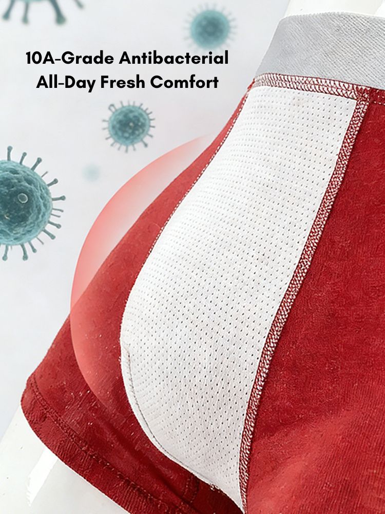 4 Pack Men's Soft Jacquard Cotton Lucky Red Breathable Trunks | dmunderwear detail image 9