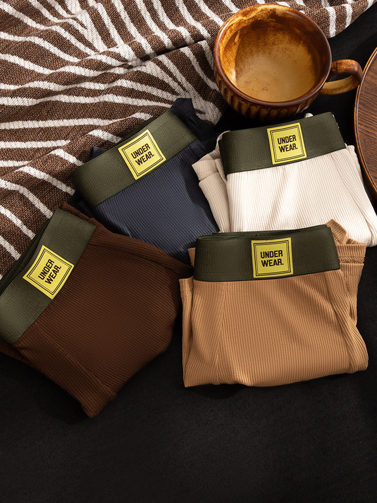 4 Pack Men's Soft Ribbed Textured Antibacterial & Breathable Trunks | dmunderwear detail image 13