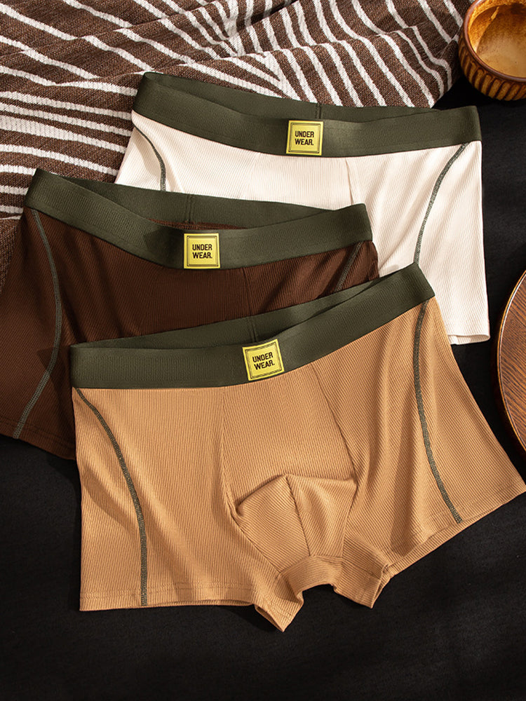 4 Pack Men's Soft Ribbed Textured Antibacterial & Breathable Trunks | dmunderwear detail image 18