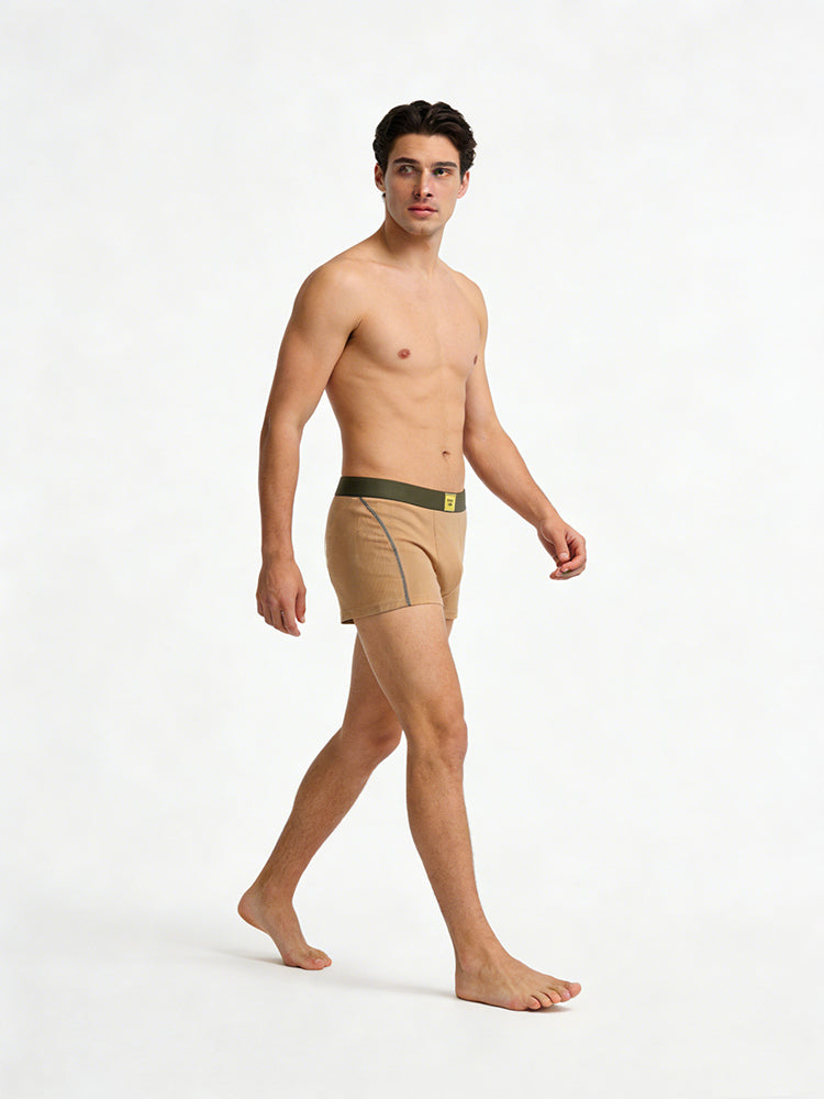 4 Pack Men's Soft Ribbed Textured Antibacterial & Breathable Trunks | dmunderwear detail image 5