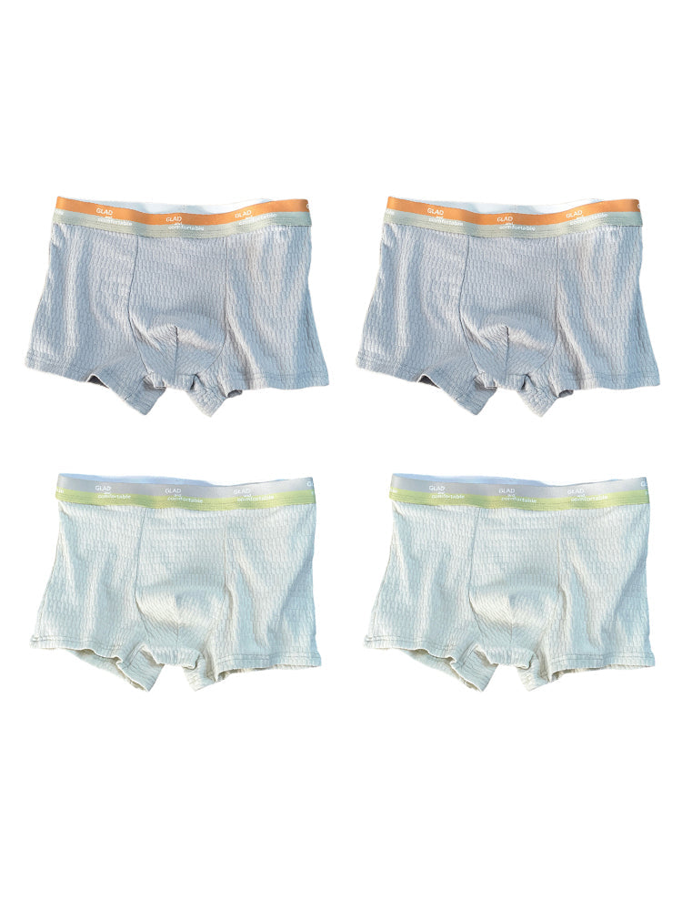 4 Pack Men's Soft-Touch Cotton Antibacterial All-Season Daily Stretch Luxury Trunks | dmunderwear detail image 12
