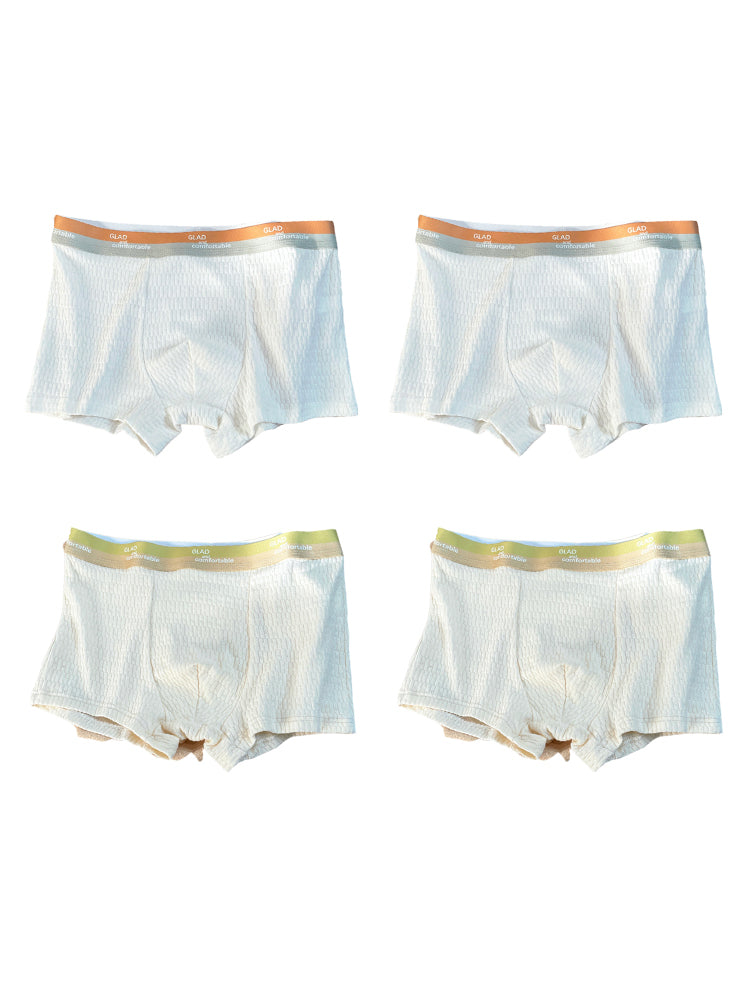 4 Pack Men's Soft-Touch Cotton Antibacterial All-Season Daily Stretch Luxury Trunks | dmunderwear detail image 7