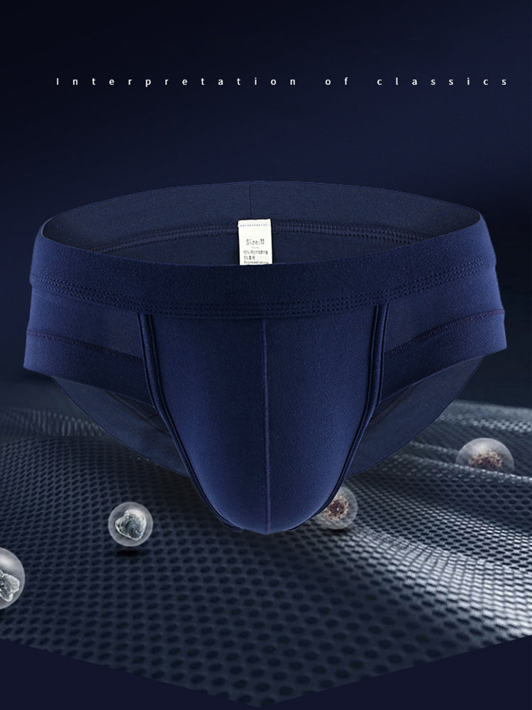 4 Pack Men's Solid Breathable Anti-Pinch Briefs | dmunderwear detail image 10