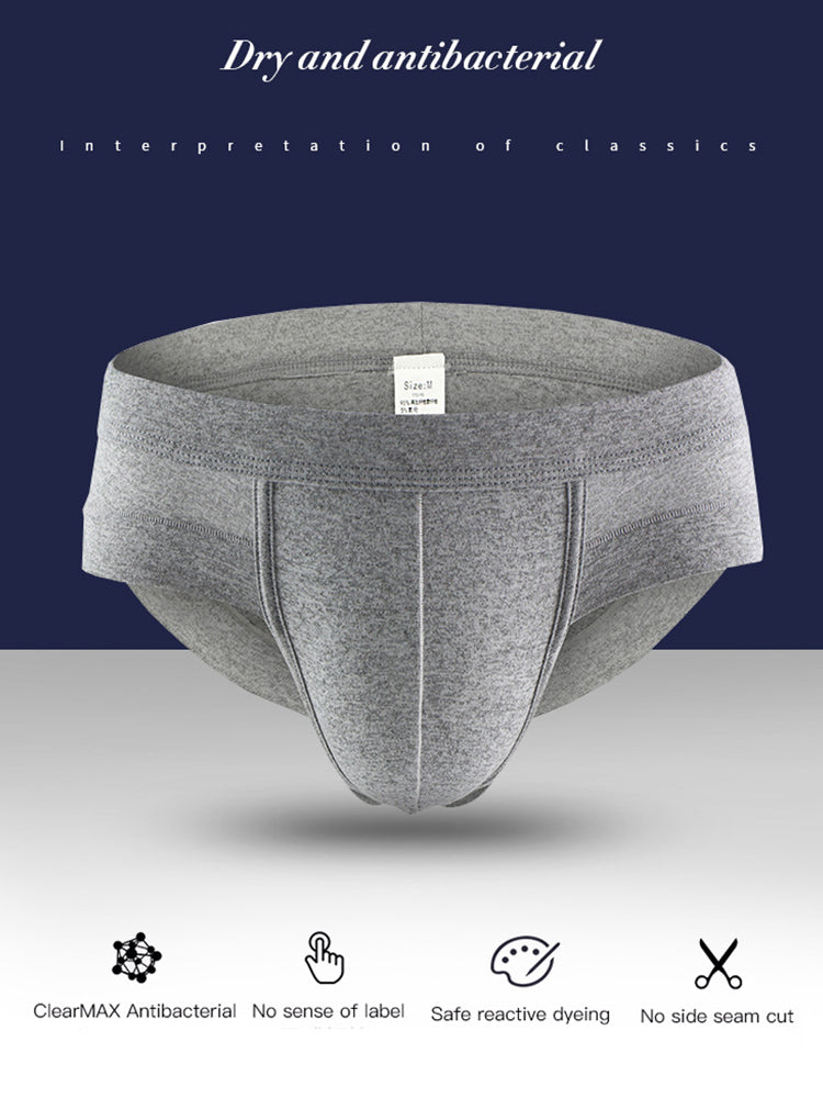 4 Pack Men's Solid Breathable Anti-Pinch Briefs | dmunderwear detail image 11