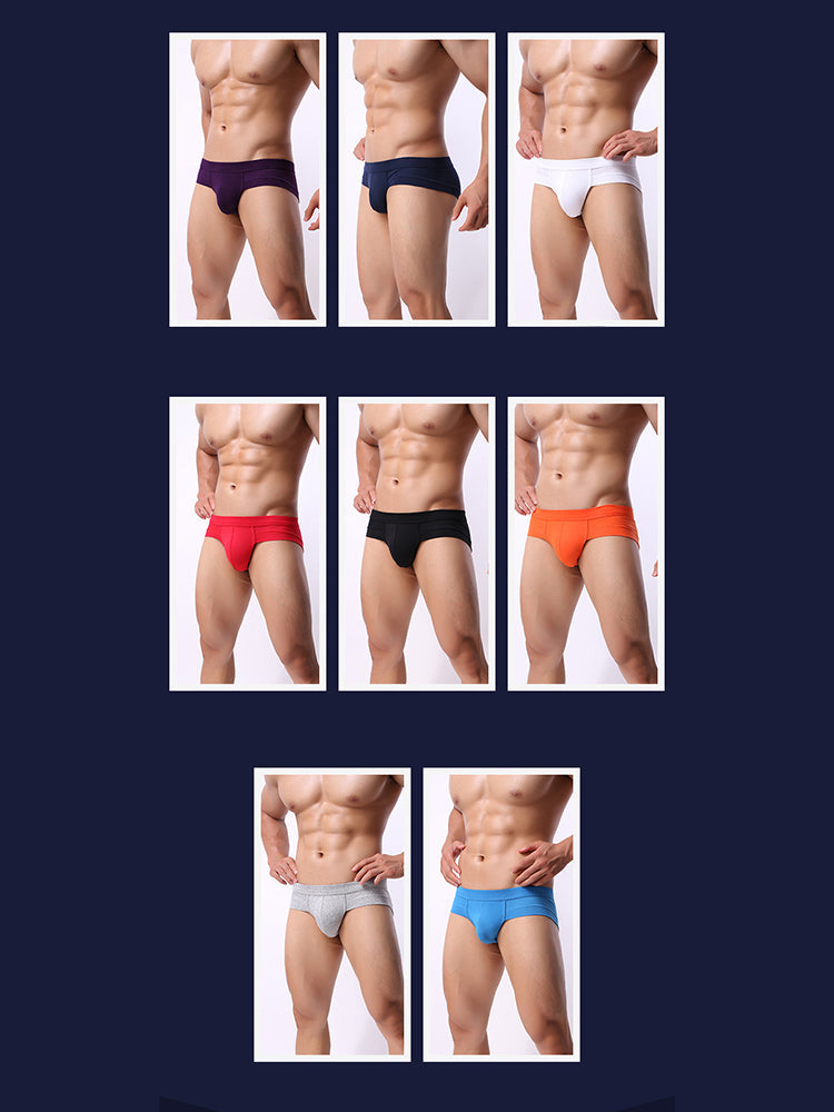 4 Pack Men's Solid Breathable Anti-Pinch Briefs | dmunderwear detail image 14